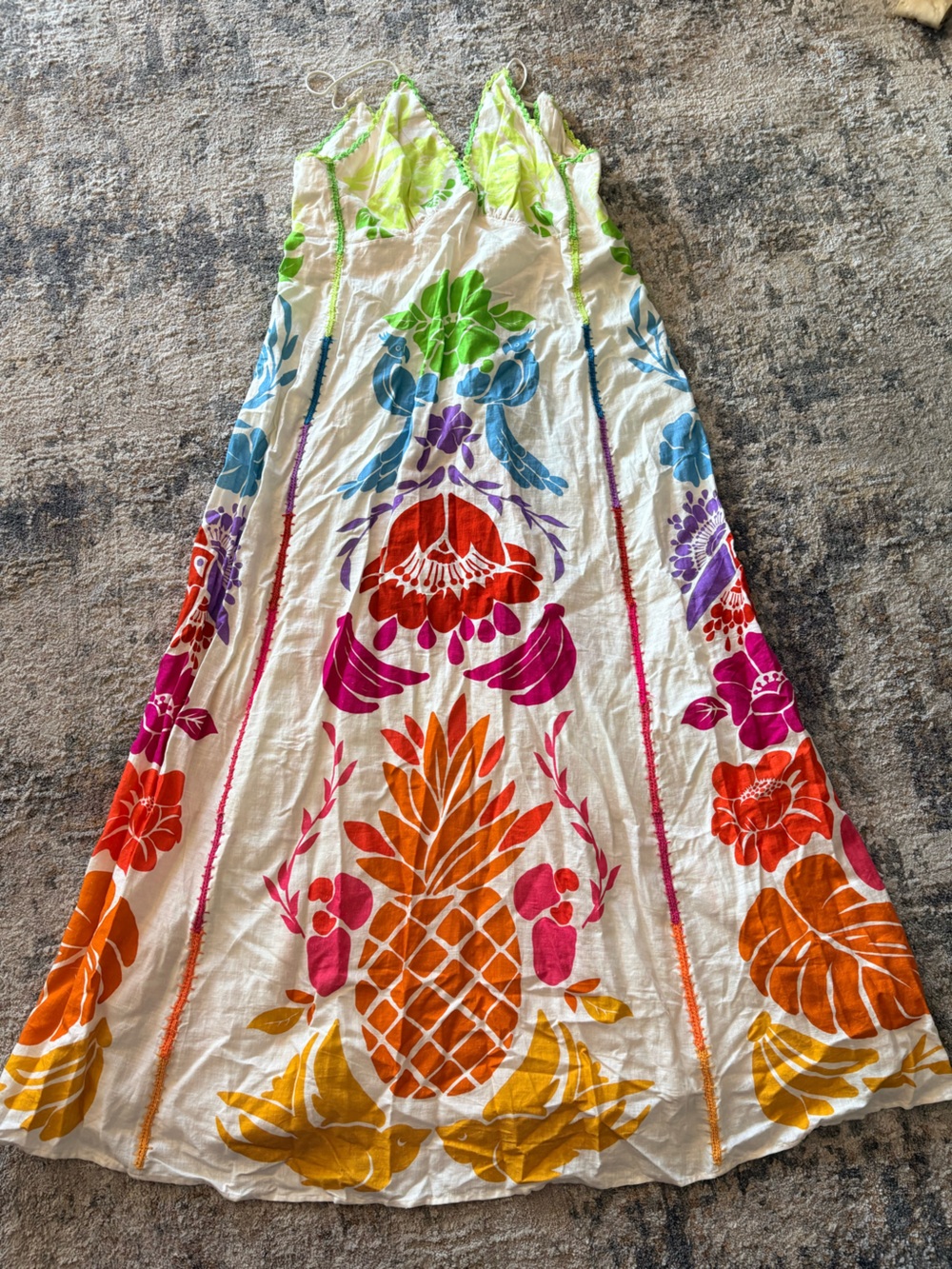FARM Rio Multicolor Pineapple Floral Cotton Drapery Panel